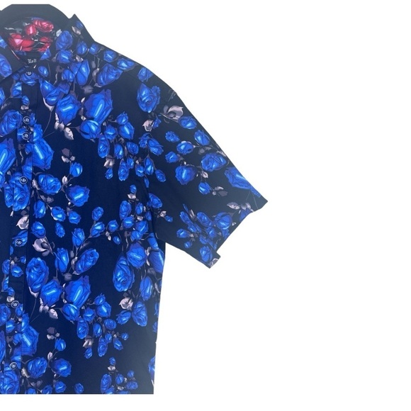 Rock Roll N Soul Blue Rose Button Down Shirt Small - Picture 4 of 10